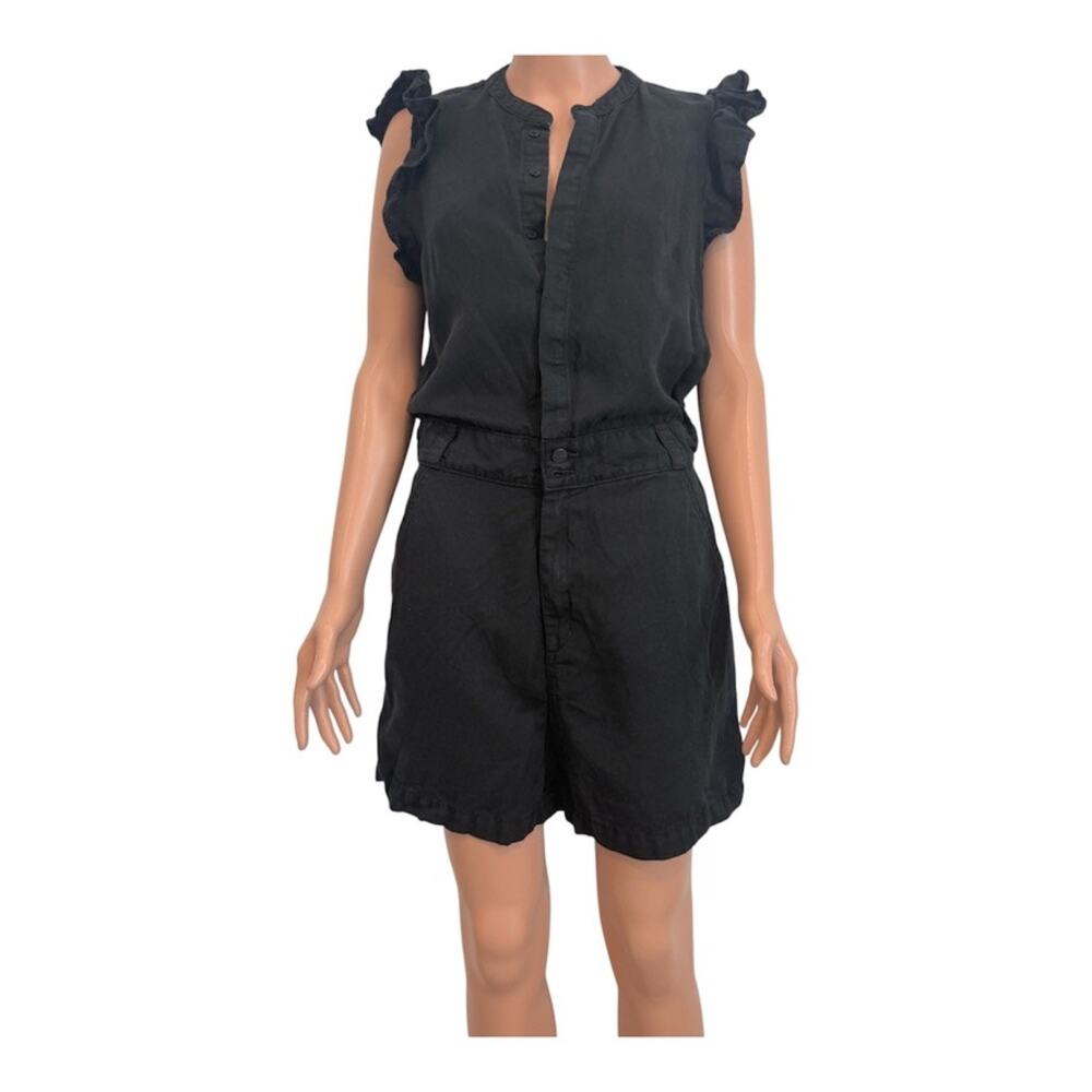 Joe's large Emilia flutter sleeve linen romper shorts one piece outfit SH 3523